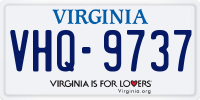 VA license plate VHQ9737