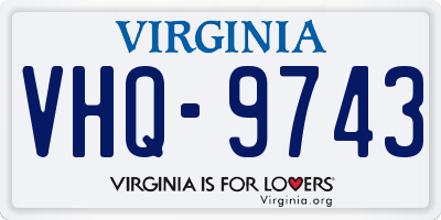 VA license plate VHQ9743