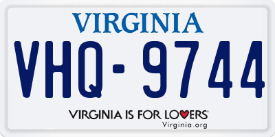 VA license plate VHQ9744