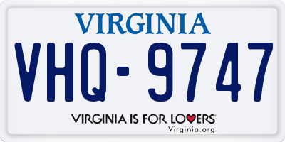 VA license plate VHQ9747