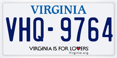 VA license plate VHQ9764