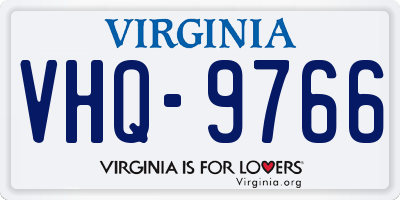 VA license plate VHQ9766