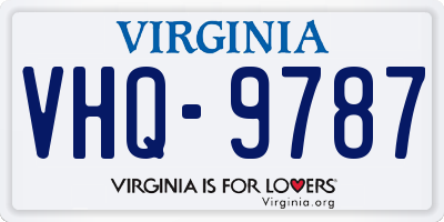 VA license plate VHQ9787