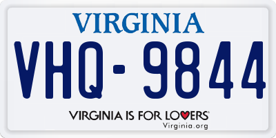 VA license plate VHQ9844