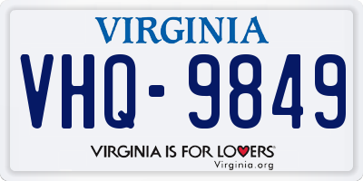 VA license plate VHQ9849