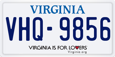 VA license plate VHQ9856