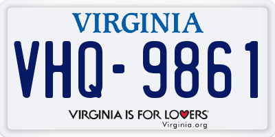 VA license plate VHQ9861