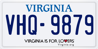 VA license plate VHQ9879