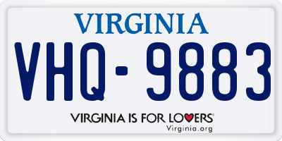 VA license plate VHQ9883