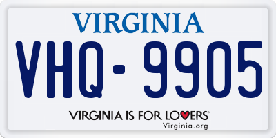 VA license plate VHQ9905