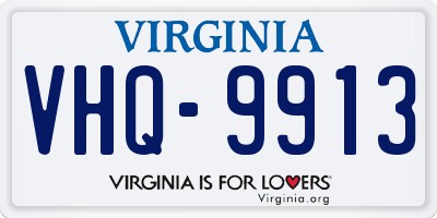 VA license plate VHQ9913