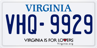 VA license plate VHQ9929