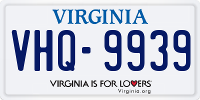 VA license plate VHQ9939