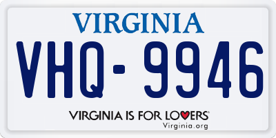 VA license plate VHQ9946
