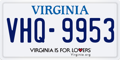 VA license plate VHQ9953