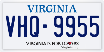 VA license plate VHQ9955