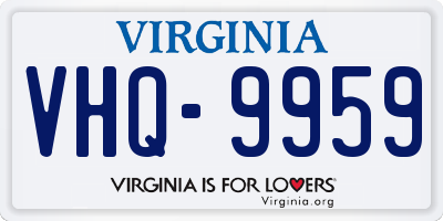 VA license plate VHQ9959