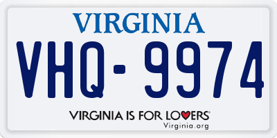 VA license plate VHQ9974