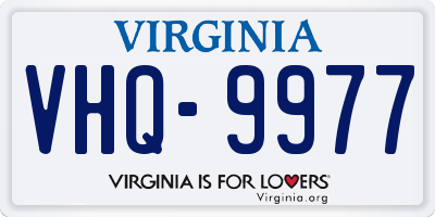 VA license plate VHQ9977
