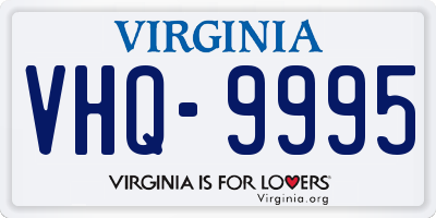 VA license plate VHQ9995