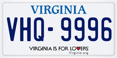 VA license plate VHQ9996
