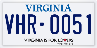 VA license plate VHR0051