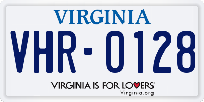 VA license plate VHR0128