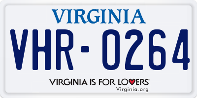 VA license plate VHR0264