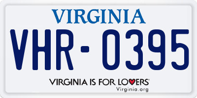 VA license plate VHR0395