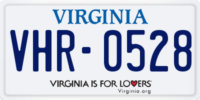 VA license plate VHR0528