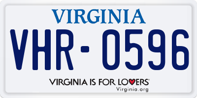 VA license plate VHR0596