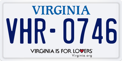 VA license plate VHR0746