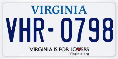 VA license plate VHR0798