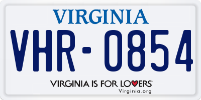 VA license plate VHR0854