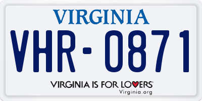 VA license plate VHR0871