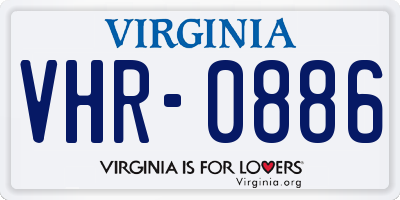 VA license plate VHR0886