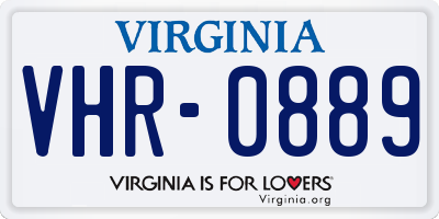 VA license plate VHR0889