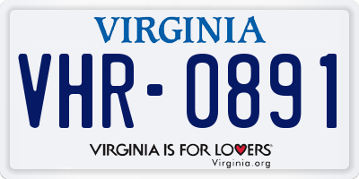 VA license plate VHR0891