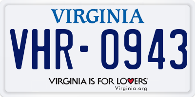 VA license plate VHR0943