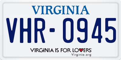 VA license plate VHR0945