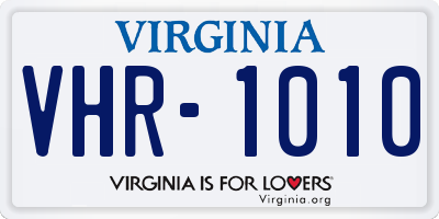VA license plate VHR1010