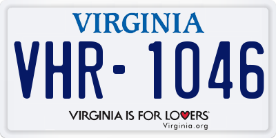 VA license plate VHR1046