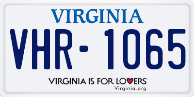 VA license plate VHR1065