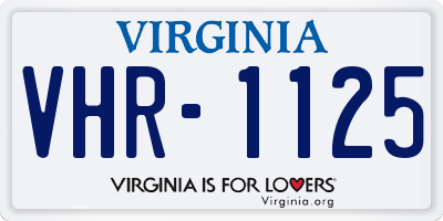 VA license plate VHR1125