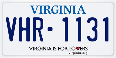 VA license plate VHR1131