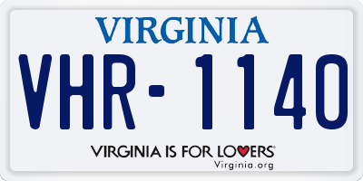 VA license plate VHR1140