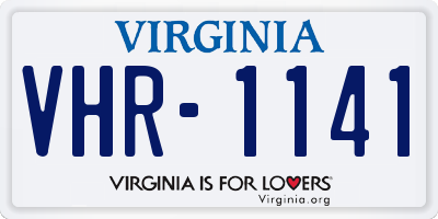 VA license plate VHR1141