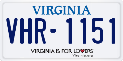 VA license plate VHR1151