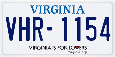 VA license plate VHR1154