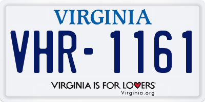 VA license plate VHR1161